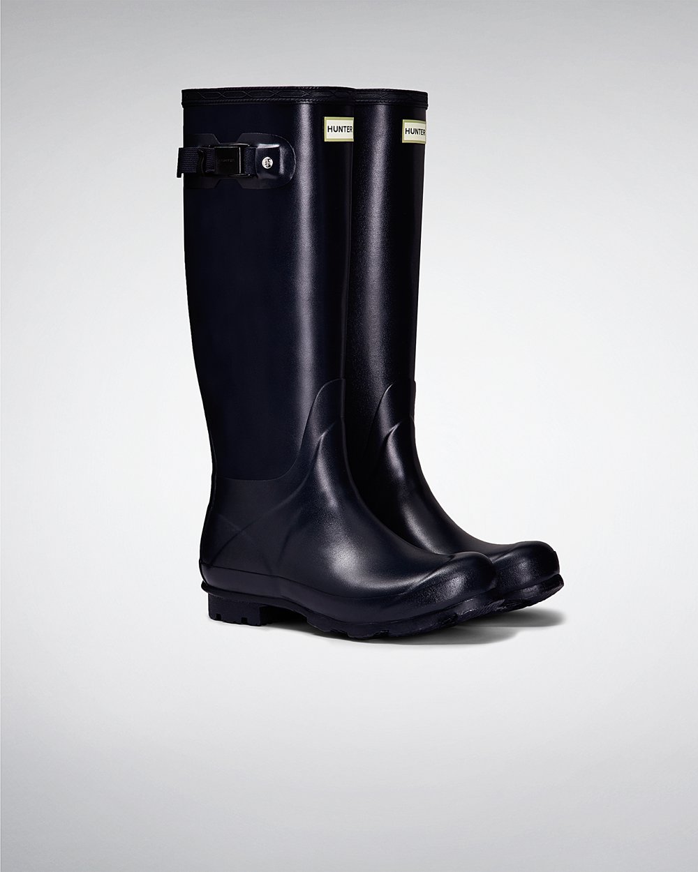 Botas de Lluvia Altas Hunter Mujer - Norris Field - Azul Marino - OMIQGKR-30